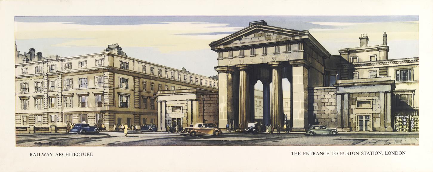 Railway Architecture - The Entrance to Euston Station, London