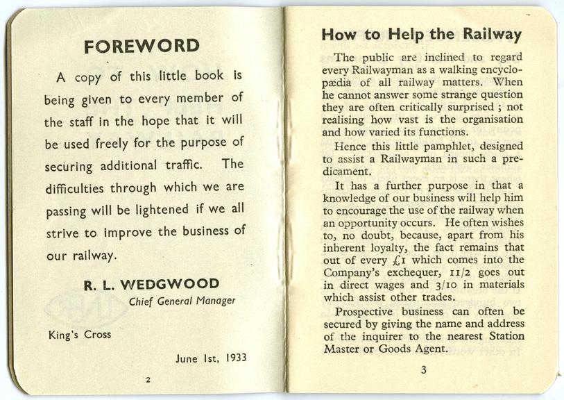 Booklet, ‘How to Help the Railway’ .