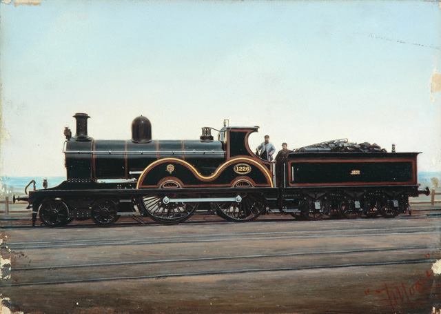 Lancashire & Yorkshire Railway 4-4-0 locomotive No. 1226 (painting; painted photograph)