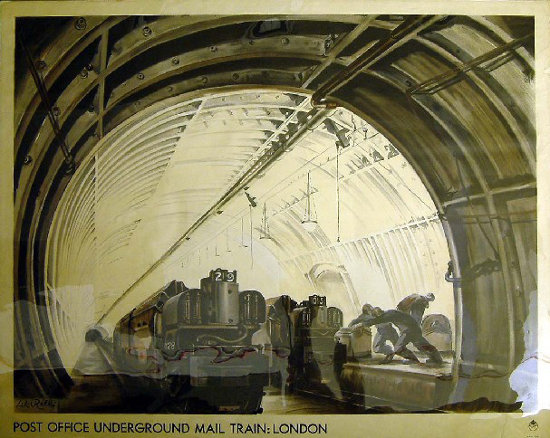 post office underground mail train - london (poster)