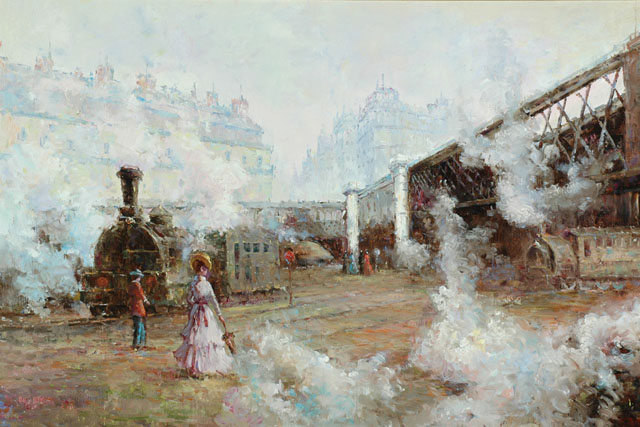 Gare Sant-Lazare (painting; oil painting)