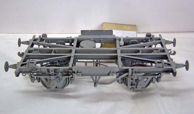 Model railway wagon underframe, 1/24 scale, British Rail 'XP type (model wagon)