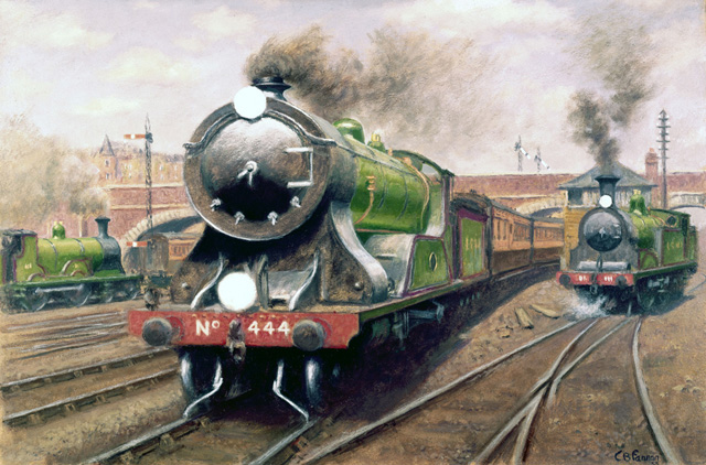 London & South Western Railway express hauled by locomotive No. 444