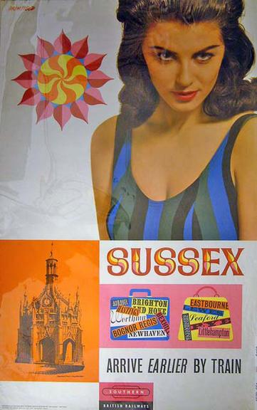 sussex - arrive earlier by train (poster)