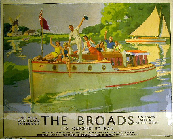 It's Quicker by Rail - The Broads (poster)