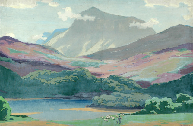 Wales, Cader Idris and the Afon Mawddach (painting; oil painting; poster artwork)