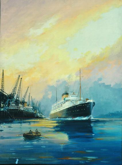 SS Amsterdam (painting; oil painting; poster artwork)