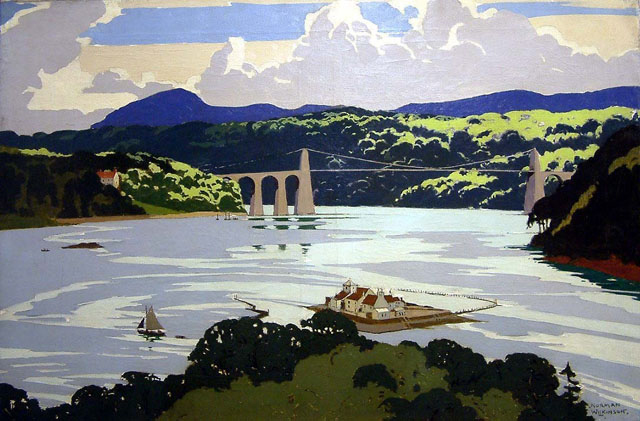 Menai Straits (painting; oil painting; poster artwork)