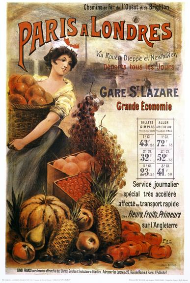 Poster, reproduction, Chemins de Fer de l'Ouest et de Brighton