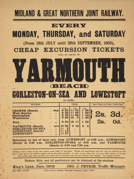 Cheap Excursion Tickets to Yarmouth (Beach)