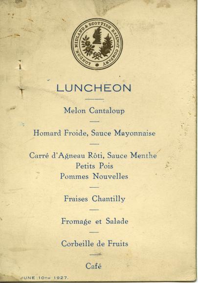 LMS Menu Card, Luncheon.