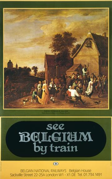 Poster, Belgian National Railways. See Belgium by Train.