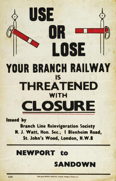 Poster; Use or Lose, your branch is threatened with closure