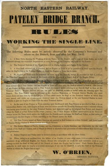 Poster, NER, Rules for working the single line