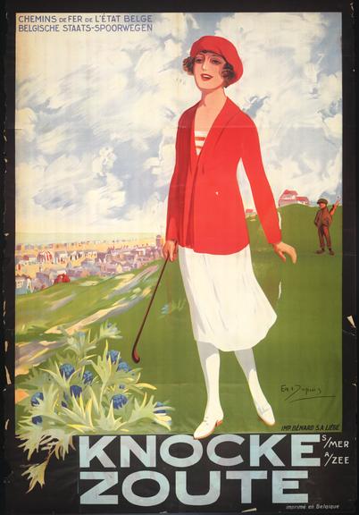 Poster for the Belgian resort of Knocke Zoute, about 1920