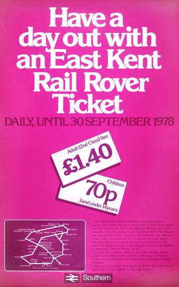 Poster, Have a day out with an East Kent Rail Rover Ticket. BR