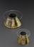 Two brass truncated cones with two circular glass plates