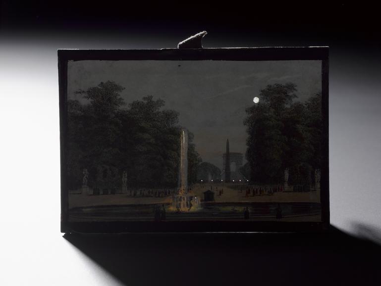 Grand Trianon (Versailles) slide from peep show with 18 paper slides