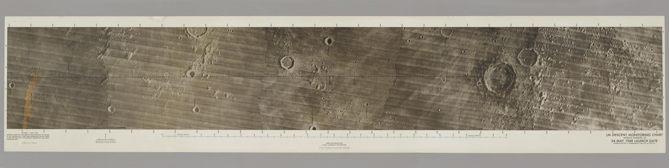 Photographic print: LM Descent Monitoring Chart, Apollo Mission 10