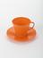 Plastic cup and saucer, red, by `Seno', Maartensdijk, Holland