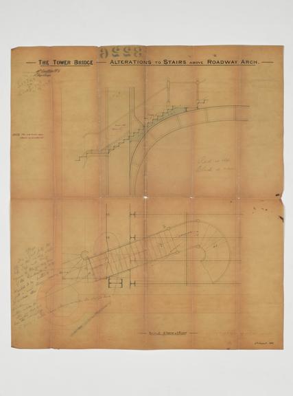 Alterations to stairs above roadway arch