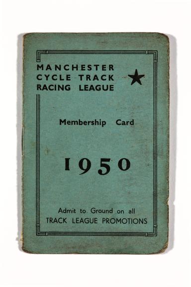 Manchester Cycle Track Racing League..Membership Card..1950.