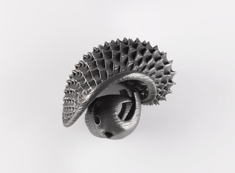 Tuskshell Biomorphic Steel Print sculpture