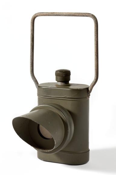 War Office bicycle lamp with shade, c.1939-1945