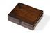 Weights in closed wooden case that go with double pan chemical
