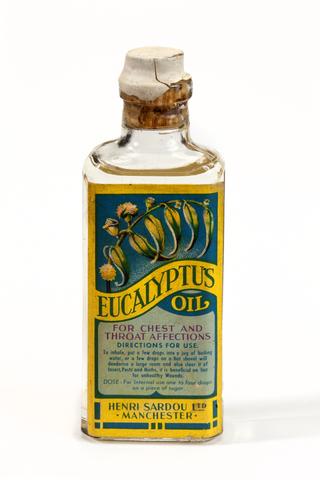 Eucalyptus Oil. Small labeled