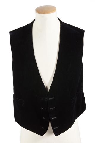 Black velvet waistcoat worn by Sir William Mather Esq