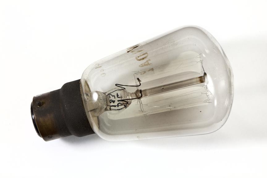 Wrendal light bulb photographed from above on a white