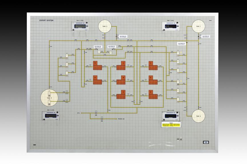 Site mimic and schematic from control room of National Grid Partington