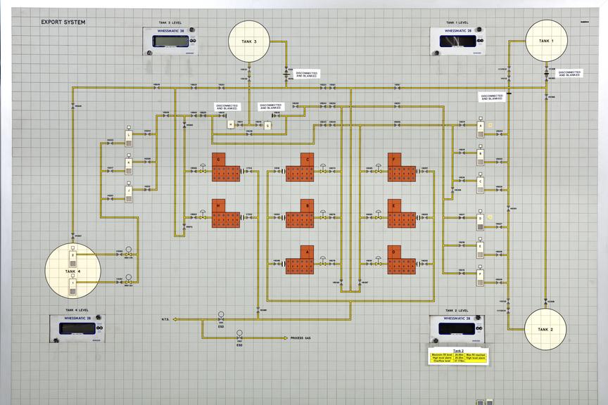 Site mimic and schematic from control room of National Grid Partington