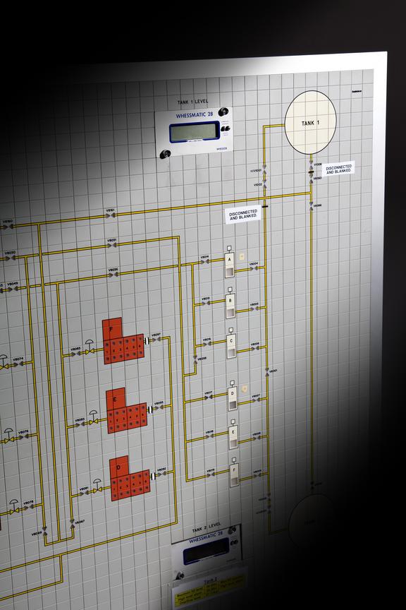 Site mimic and schematic from control room of National Grid