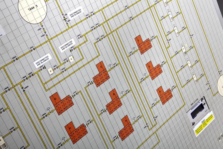 Site mimic and schematic from control room of National Grid