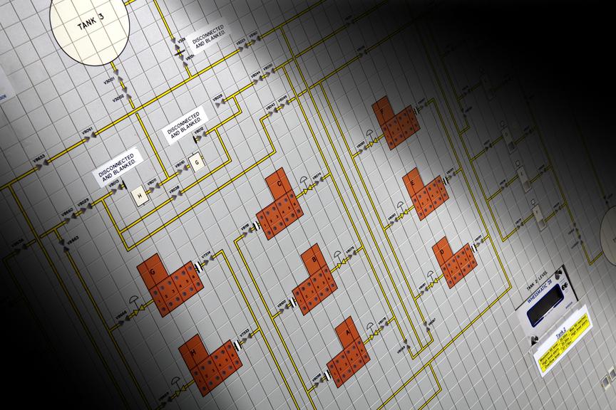 Site mimic and schematic from control room of National Grid