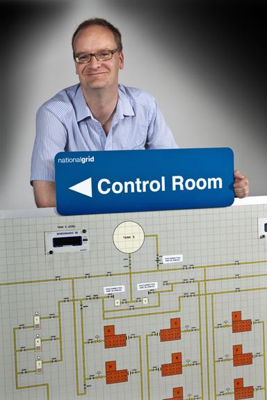 Site mimic and schematic from control room of National Grid Partington