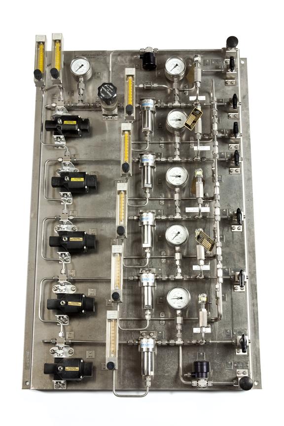 Gas sampling unit from National Grid Partington photographed on