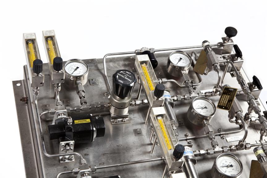 Gas sampling unit from National Grid Partington photographed on