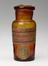 Four dyes in glass bottles with cork stoppers, 1800-1900