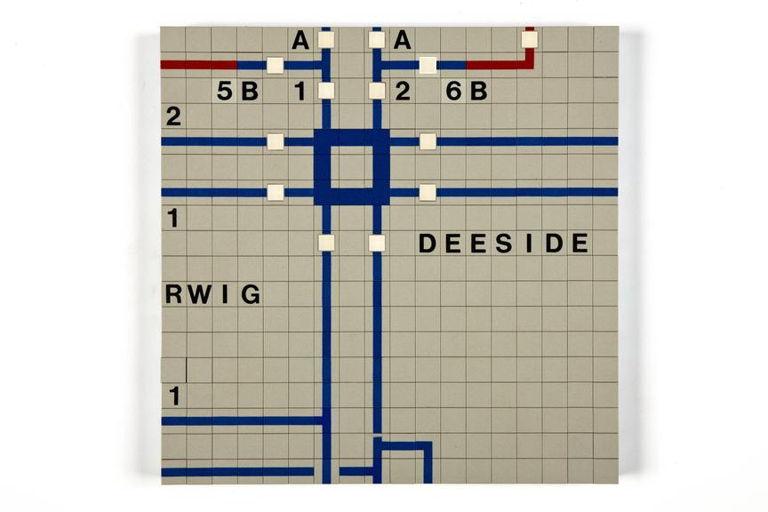 One of a set of 144 tiles from the mimic board from Becca Hall