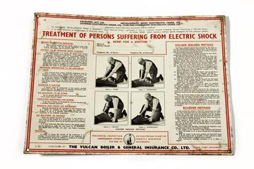 Electric shock treatment sign