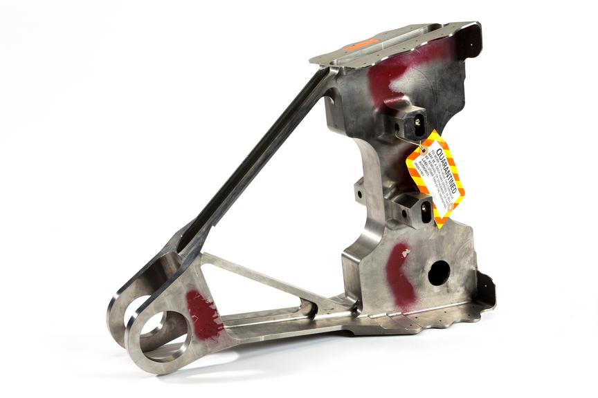 Machined metal bracket from a BAE Nimrod MRA4