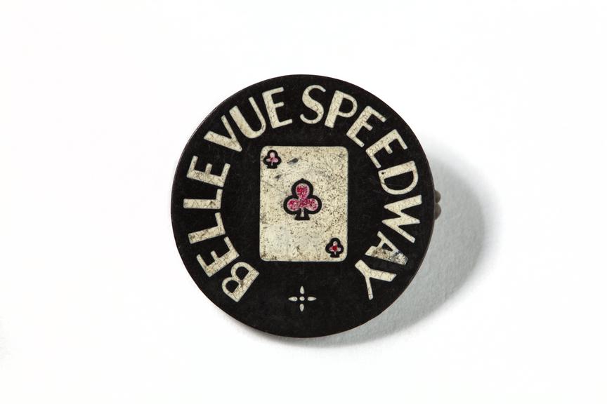 Supporter's badge for Manchester speedway club, Belle Vue Aces.