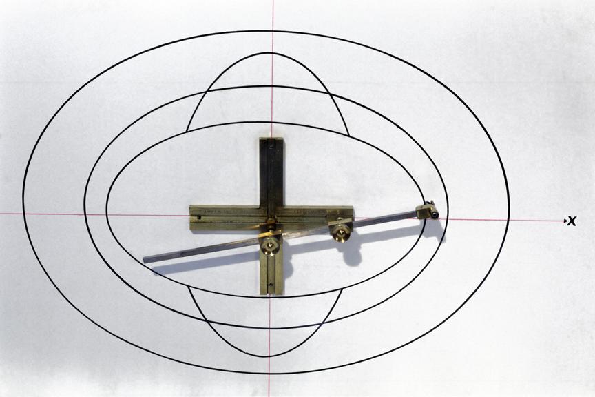 Elliptic trammel by W.F. Stanley, London, 1876. (trammel (elliptic); drawing instrument)