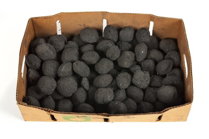 Box of coal eggs, coal mining.