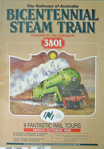 The Railways of Australia Bi-centennial steam train (poster)