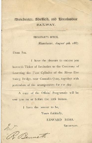 invitation to the ceremony of lowering the first cylinder