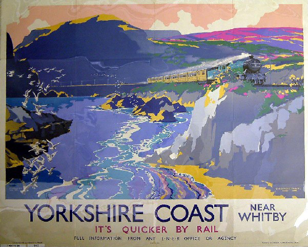 It's Quicker by Rail - Yorkshire Coast near Whitby (poster)